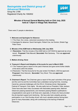 BADGAM AGM 2025 Minutes